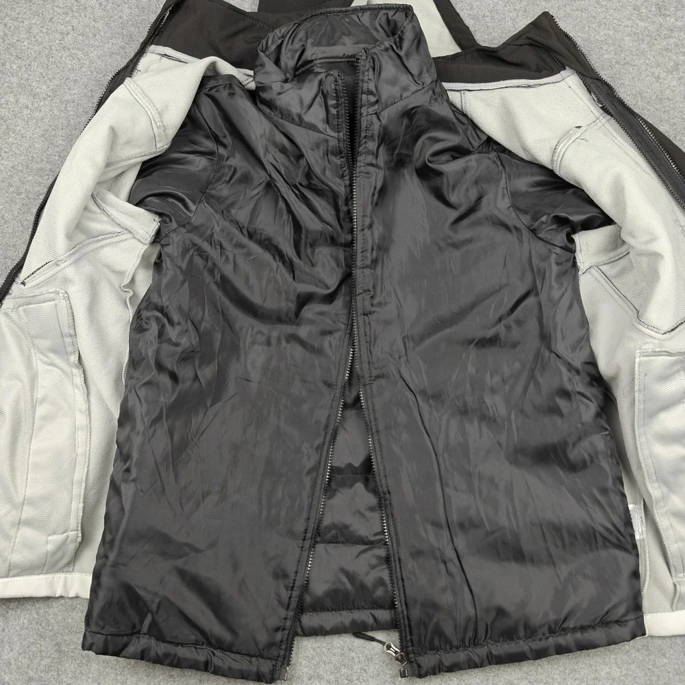 Reebok Jacket Mens Medium Black Gray 3-in-1 Hooded‎ Soft Shell Insulated Parka